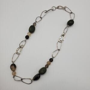 Silpada 925 Sterling Silver Necklace Jade Smoky Quartz Citrine RETIRED N1218 38g